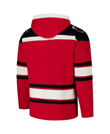 Мужской красный пуловер с капюшоном Chicago Blackhawks Superior Lacer от бренда '47. red