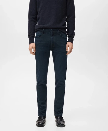 Мужские джинсы Mango Slim Fit Ultra Soft Touch Patrick синего цвета