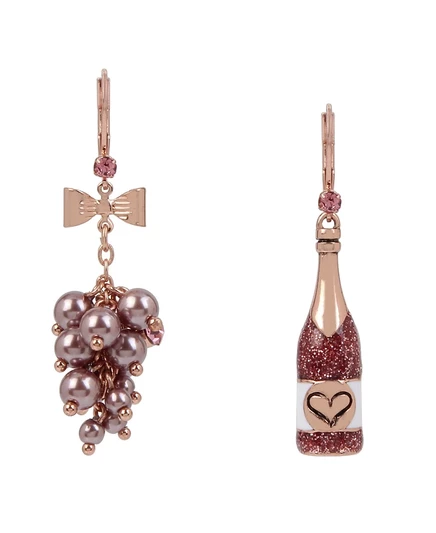 Асимметричные серьги Betsey Johnson с жемчугом, розовые
