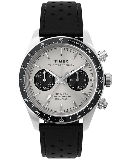 Мужские кварцевые аналоговые часы Timex из черной кожи, 39 мм