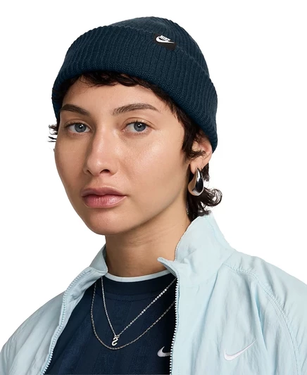 Мужская вязаная шапка Nike Futura Terra с отворотом, синяя