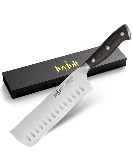 Нож Nakiri JoyJolt 7 дюймов углеродистая сталь, серый