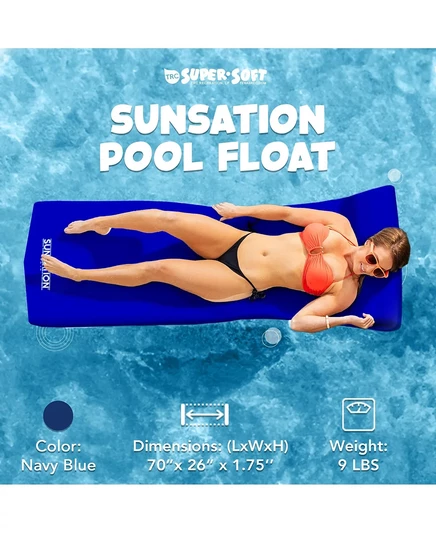 Шезлонг для бассейна TRC Recreation Sunsation толщиной 1,75 дюйма, темно-синий navy blue