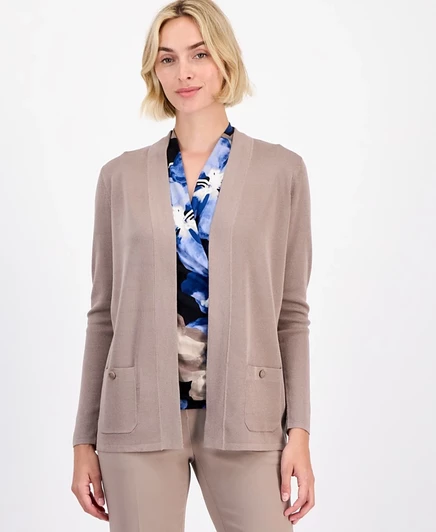 Женский кардиган Anne Klein Malibu для миниатюрных, натуральная глина