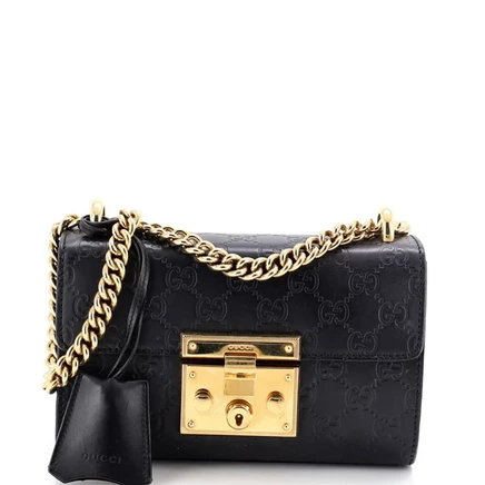 Женская сумка Pre-Owned Gucci Small Padlock, черная