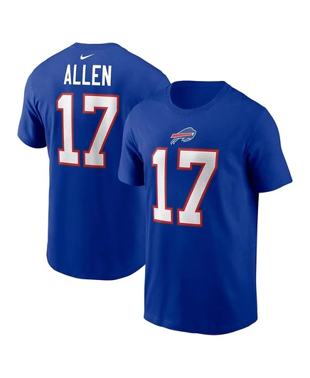 Мужская футболка Nike Josh Allen Royal Buffalo Bills с именем и номером игрока blue