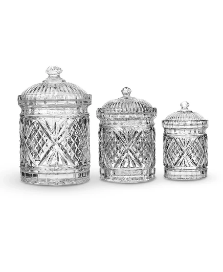 Кухонные канистры Godinger Dublin Crystal, набор из 3 прозрачных