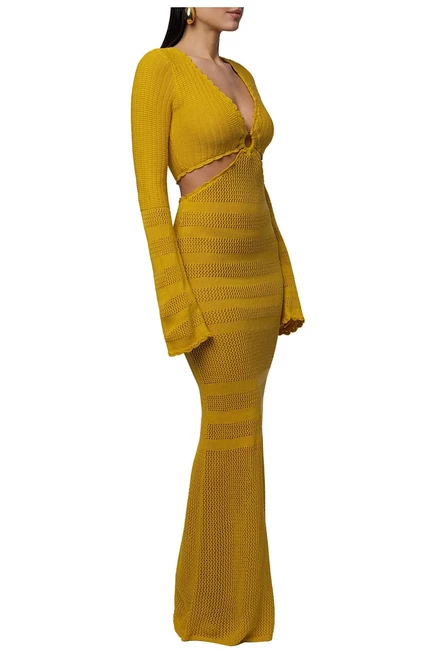 Женское макси‑платье Jluxlabel Blossom Haven, желтое