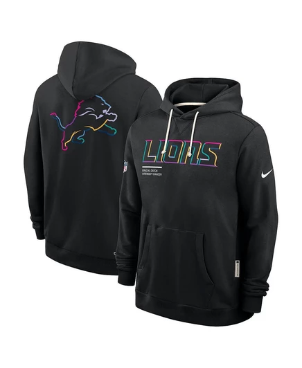 Мужское худи Nike Detroit Lions Tall 2025 Dri-FIT, черное
