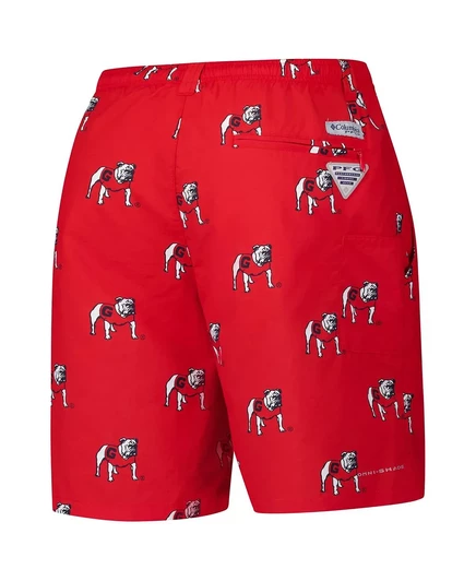 Мужские шорты Columbia PFG Back Cast III Georgia Bulldogs, красные