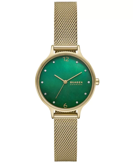Skagen Womens Anita Lille Трехручная позолоченная нержавеющая сталь 30 мм gold-tone
