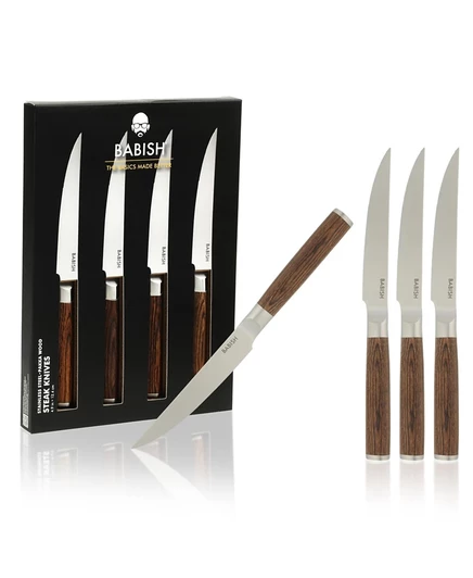 Набор стейковых ножей Babish, 4 шт., нем. сталь, коричневые