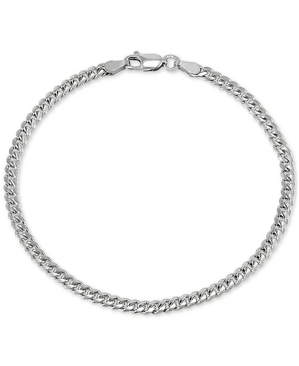 Мужской браслет Italian Silver, кубанское плетение, серебряный