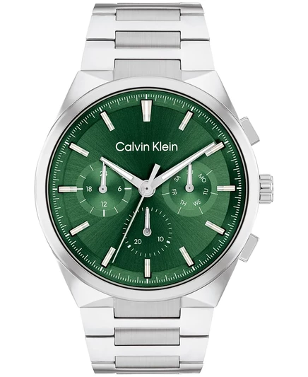 Мужские часы Calvin Klein с серебристым браслетом из нержавеющей стали, 44 мм gray