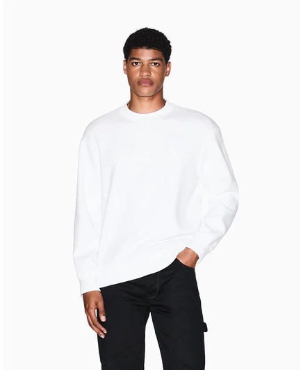 Мужской свитшот AX Armani Exchange Tonal Grid Box, бежевый