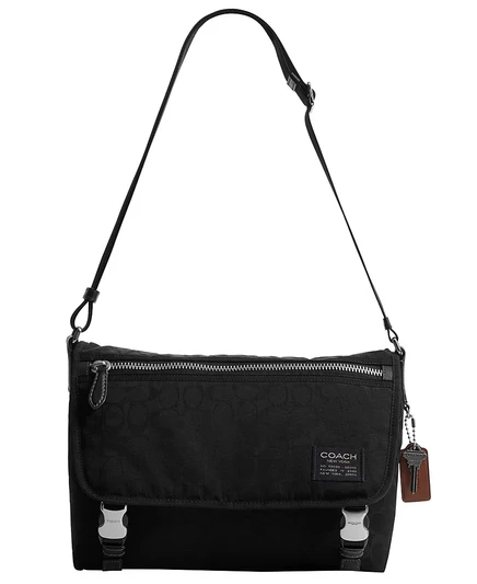 Фирменные мужские сумки-мессенджеры COACH черного цвета