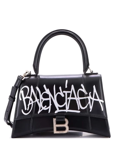 Женская сумка с ручкой Balenciaga Hourglass, черная
