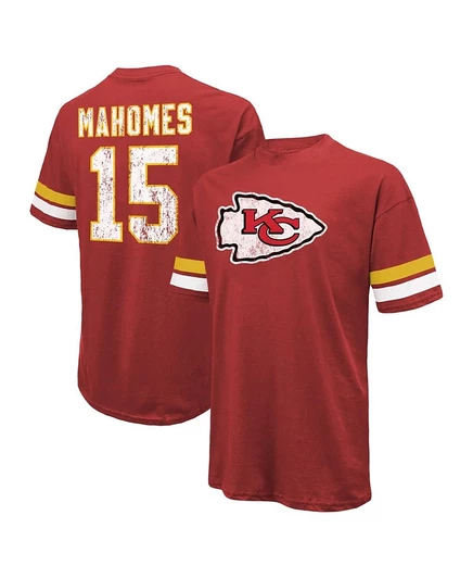 Мужская футболка Majestic Threads Patrick Mahomes красного цвета с надписью и номером Kansas City Chiefs Oversize Fit red