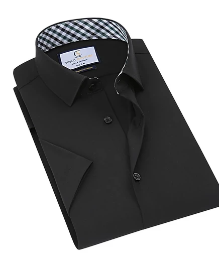 Мужская рубашка Suslo Couture Slim Fit, черная