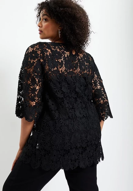 Женская кружевная блузка June Vie Allover Lace, черная