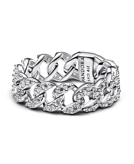  Кубинское кольцо-цепочка с Паве из чистого серебра sterling silver