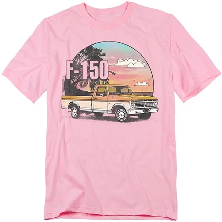 Мужская футболка Ford Trucks F150 At The Beach от Mustang розового цвета