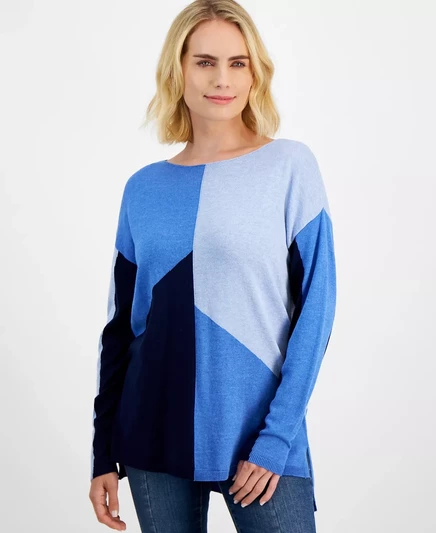 Миниатюрный свитер в цветную клетку от I.N.C. International Concepts, созданный для Macys navy combo