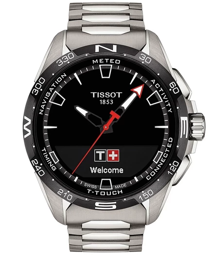 Мужские часы Tissot T‑Touch Solar, титан, серебристые