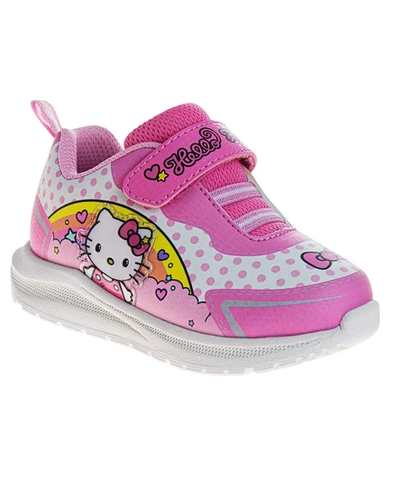 Малыши и маленькие девочки Hello Kitty надевают модные кроссовки pink