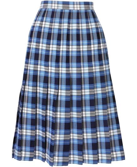 Женская клетчатая юбка-плиссе длиной ниже колена от Lands'End clear blue plaid