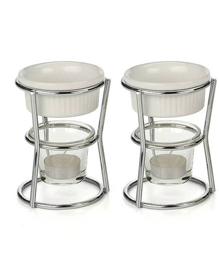 Набор для подогрева масла RSVP International Stoneware, белый