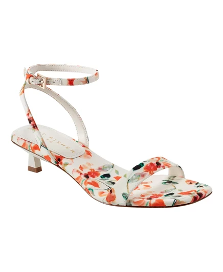 Женские босоножки на каблуке Alona Kitten orange flower print