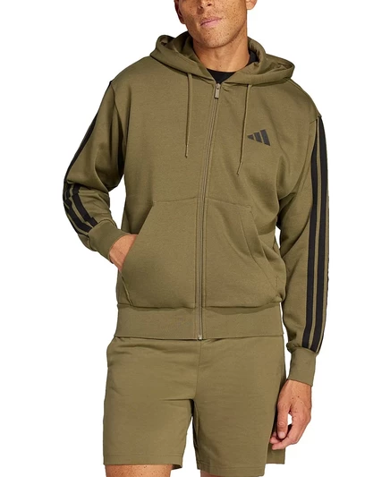Мужское худи Adidas 3-Stripes на молнии, зеленое