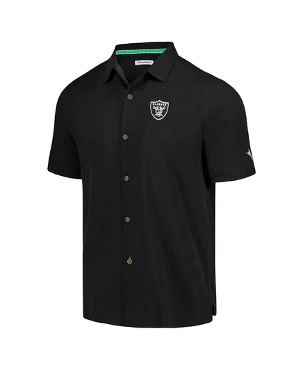 Мужская шелковая рубашка Tommy Bahama Las Vegas Raiders, черная