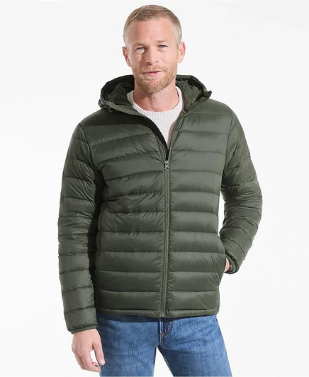 Мужская пуховая куртка Lands End Wanderweight, зеленая