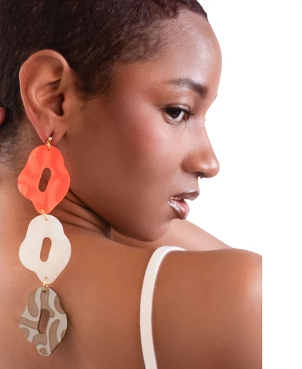 Серьги-подвески Swanky Designs Linked Dangle, оранжевые