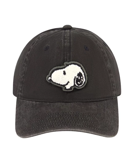 Бейсболка для папы с пигментом Peanuts Мужская Snoopy с синельной нашивкой black