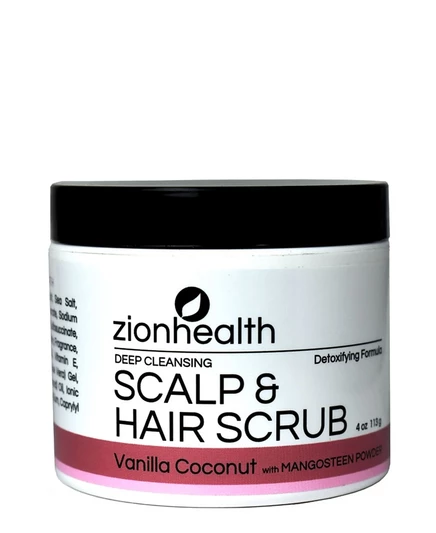 Скраб для волос Zion Health с ароматом ванили и кокоса, 4 унции, не окрашивает волосы