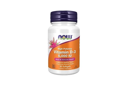 NOW Foods Витамин D-3 5000 МЕ, 30 капсул без цвета