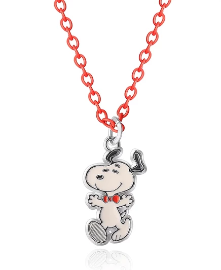 Модное ожерелье и серьги Peanuts Snoopy, цепочка длиной 16 + 3 дюйма red, white, black