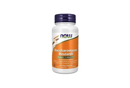 NOW Foods Saccharomyces Boulardii для поддержки желудочно-кишечного тракта, 60 капсул белого цвета