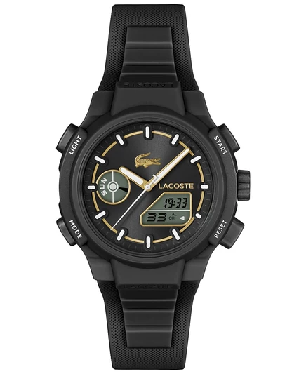 Женские часы Lacoste LC33 с черным силиконовым ремешком, 40 мм, черный