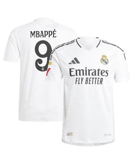 Мужская футболка Adidas Kylian Mbappé 2024/25 Real Madrid домашняя, белая