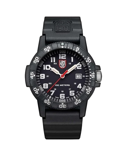 Мужские часы-браслет Luminox 0321 Sea Turtle Black с каучуковым браслетом черного цвета