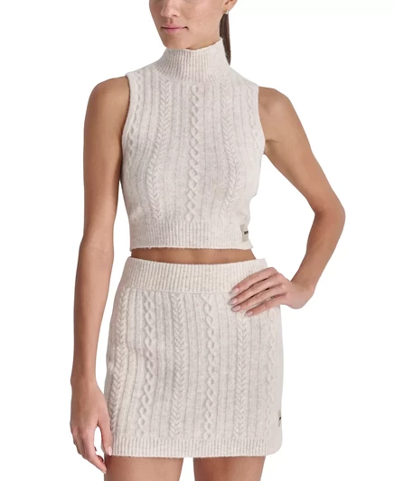 Женская укороченная трикотажная майка с воротником DKNY cortdo heather