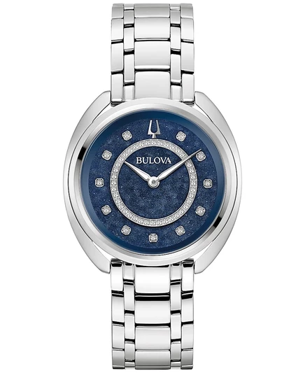 Комплект женских часов Bulova с двойственным бриллиантом (1/8 карата) на браслете из нержавеющей стали, 34 мм