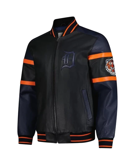 Мужская черная кожаная куртка Detroit Tigers на молнии G-III Sports by Carl Banks от Carl Banks black