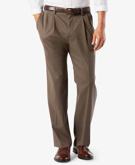 Мужские брюки Dockers Easy Classic Pleated Fit, стрейч, коричневые