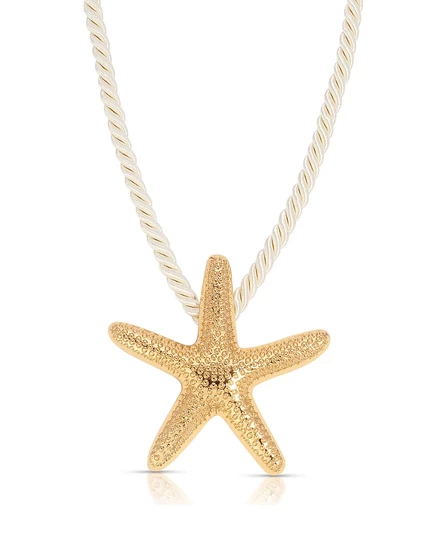 Ожерелье Ettika Starfish на шелковом шнуре, бежевое