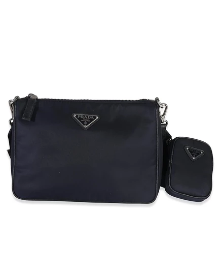 Женская сумка Pre-Owned Prada Re-Nylon через плечо, синяя
